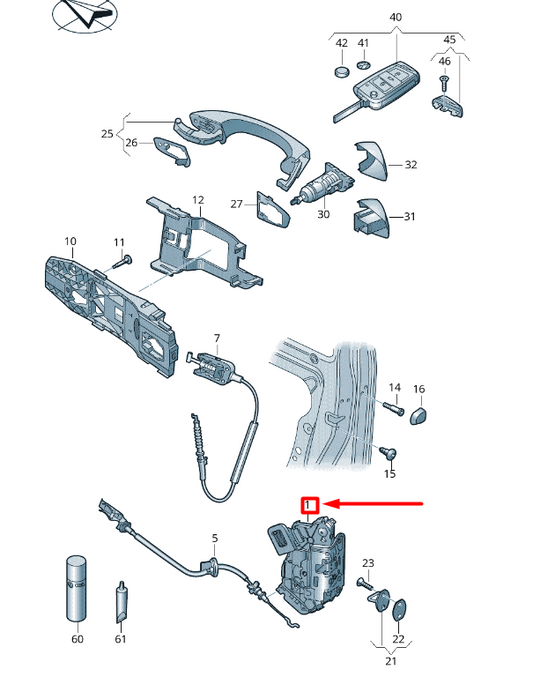 new volkswagen t-roc a11 front right door lock rhd 5tc837016b original