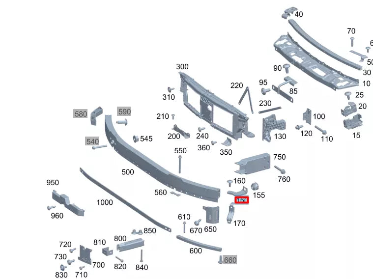 NEW MERCEDES-BENZ C W206 FRONT LEFT CROSSMEMBER BRACKET A2066201901 ORIGINAL