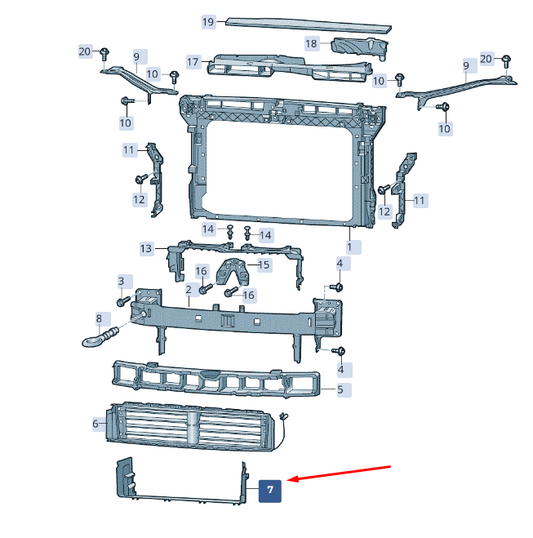 new skoda superb mk3 front lower air guide 3v0121295 original