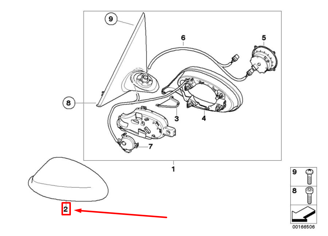 new bmw 3 e90 front right door mirror cover 51167205292 7205292 original