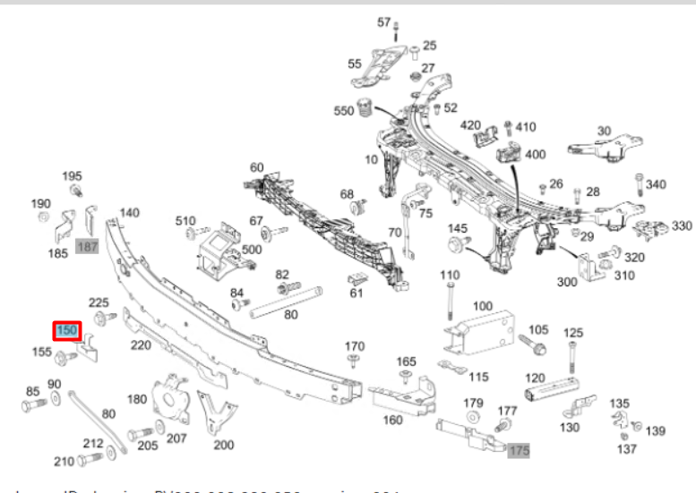 NEW MERCEDES-BENZ AMG GT X290 FRONT CROSS MEMBER HOLDER A2905240400 ORIGINAL