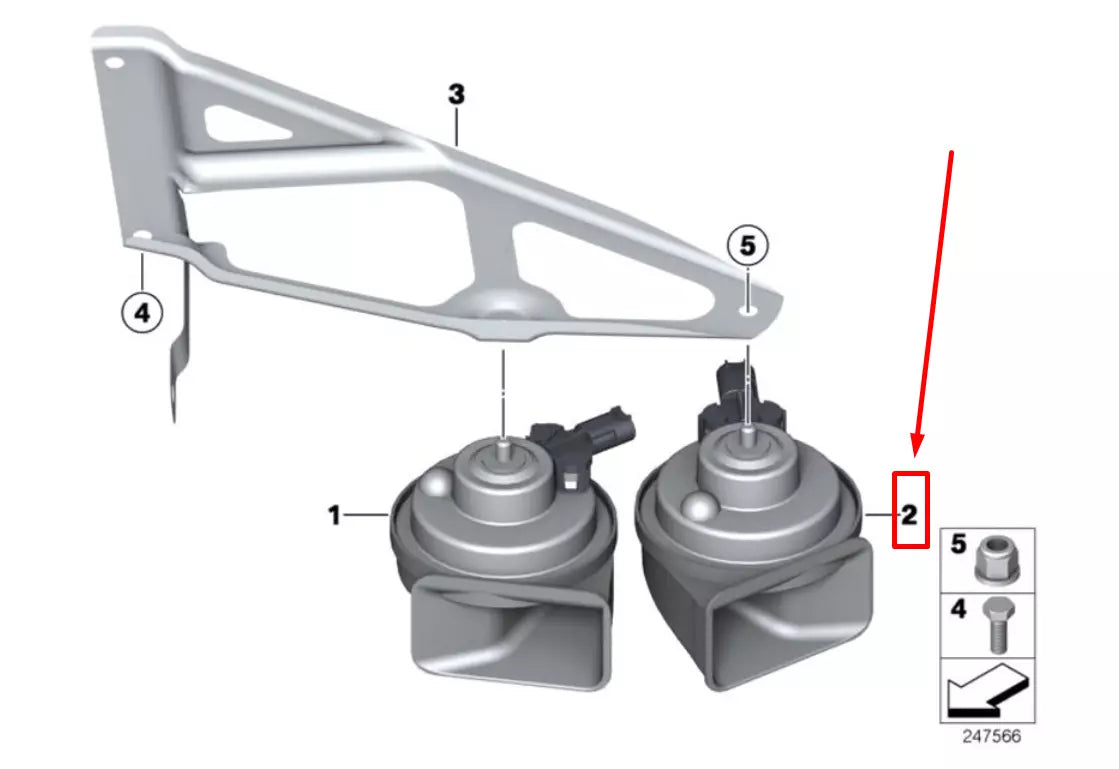 NEW BMW 3 E90 LOW PITCH HORN SIGNAL 7838655 61337838655 ORIGINAL