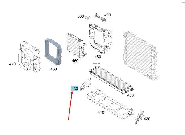 NEW MERCEDES-BENZ 190 W201 RIGHT RADIATOR HOLDER A1905040800 1986 ORIGINAL