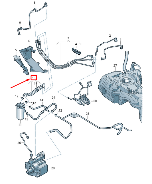 new vw beetle 5c fuel line 1k0130295aq original