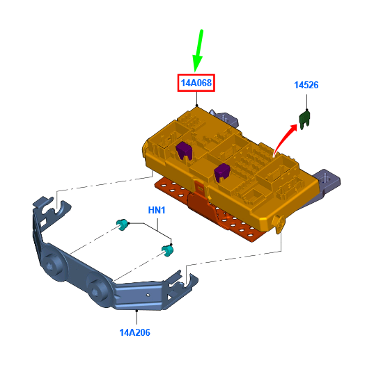 new ford kuga mk1 c394 fuse junction panel 7m5t-14a073-fh 2027109 original