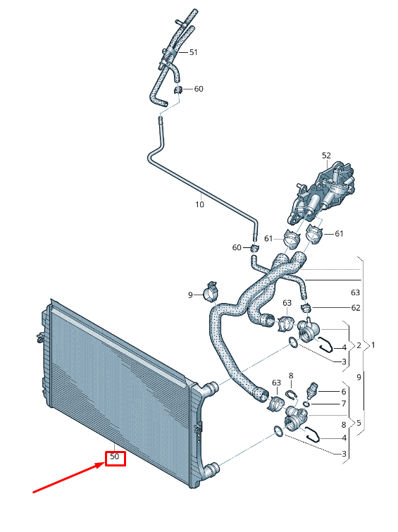 new audi q2 ga coolant radiator 5q0121251ec original