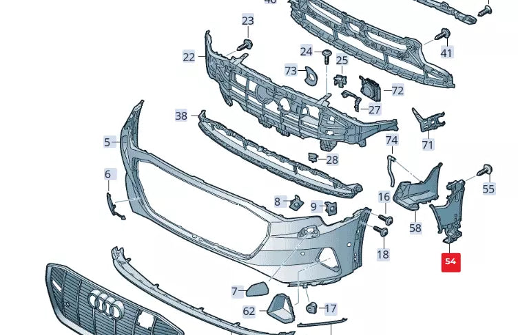NEW AUDI E-TRON SPORTBACK FRONT BUMPER LEFT AIR GUIDE TRIM 4KE1217639B9 ORIGINAL
