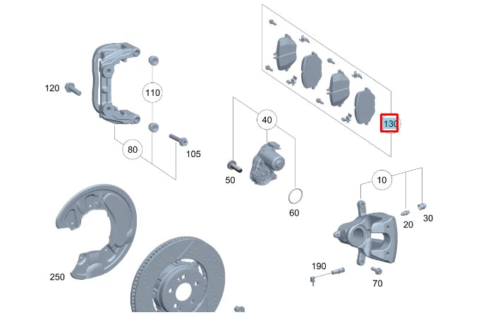 NEW MERCEDES-BENZ GLE W167 REAR BRAKE PADS SET A0004207203 ORIGINAL