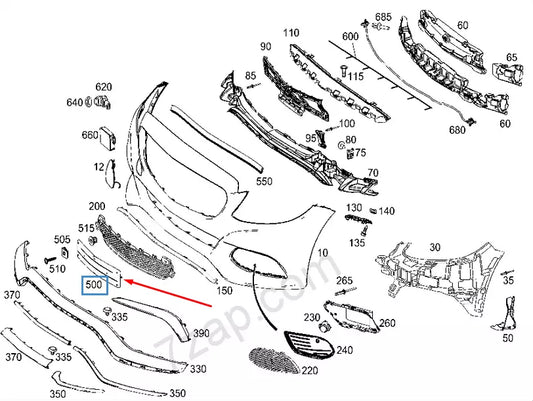 NEW MB C-CLASS W205 FRONT BUMPER LICENSE NUMBER PLATE A2058801244 2015 ORIGINAL