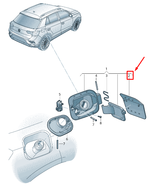 NEW VW T-ROC A1 FUEL FILLER DOOR 2GA809909GRU 2GA809909 GRU ORIGINAL