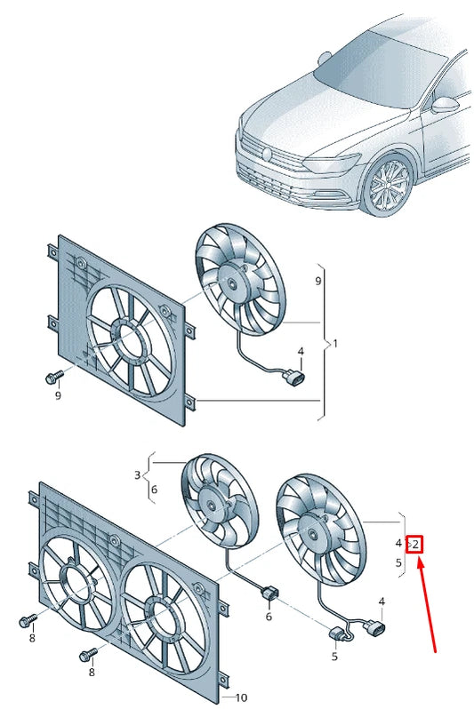 NEW AUDI Q2 RADIATOR FAN 5Q0959455BJ ORIGINAL