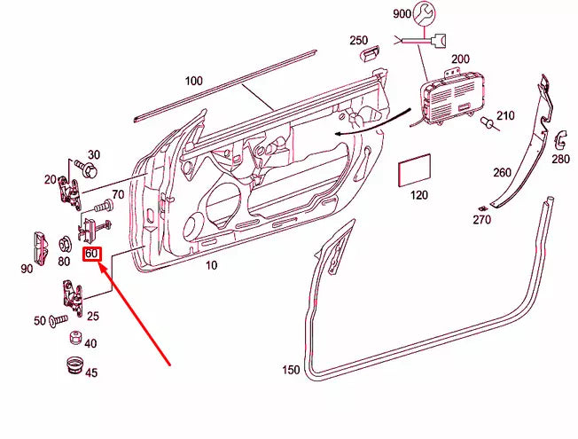 NEW MERCEDES-BENZ SL R230 FRONT DOOR CHECK A2307200016 ORIGINAL