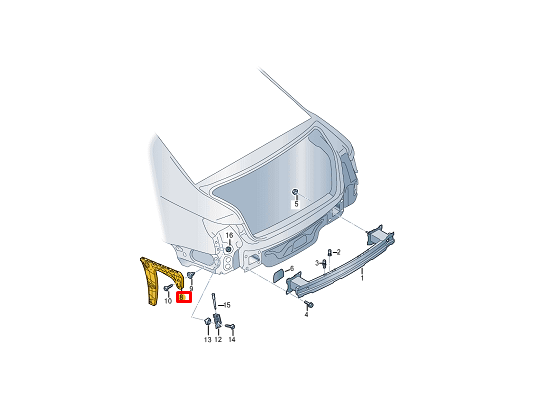 NEW AUDI A5 SPORTBACK F5A REAR RIGHT BUMPER BRACKET 8W6807454A ORIGINAL