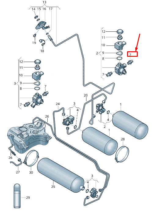 new seat arona kj solenoid valve pipe insert 2q0201124 original