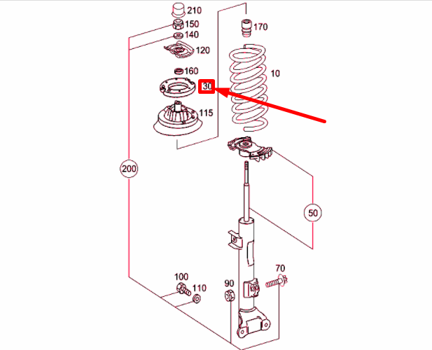 NEW MB C W203 LEFT FRONT SUSPENSION STRUT RUBBER BUFFER A2033220344 ORIGINAL