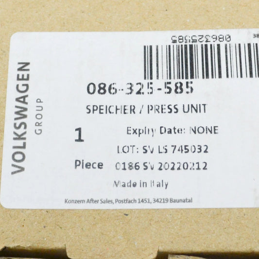 NEW AUDI R8 42 OEM AUTOMATIC GEARBOX PRESSURE ACCUMULATOR 086325585 ORIGINAL