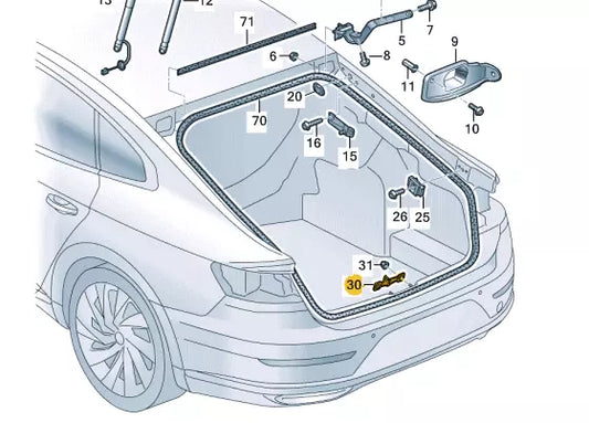 NEW VOLKSWAGEN ARTEON 3H7 REAR LID LOCK STRIKER PLATE 8V0827507K ORIGINAL