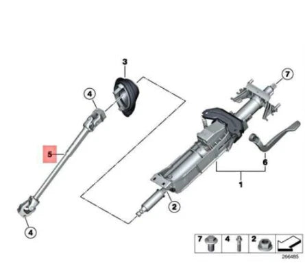 NEW BMW M2 COUPE F87 STEERING COLUMN SHAFT LOWER JOINT 32302284757 ORIGINAL