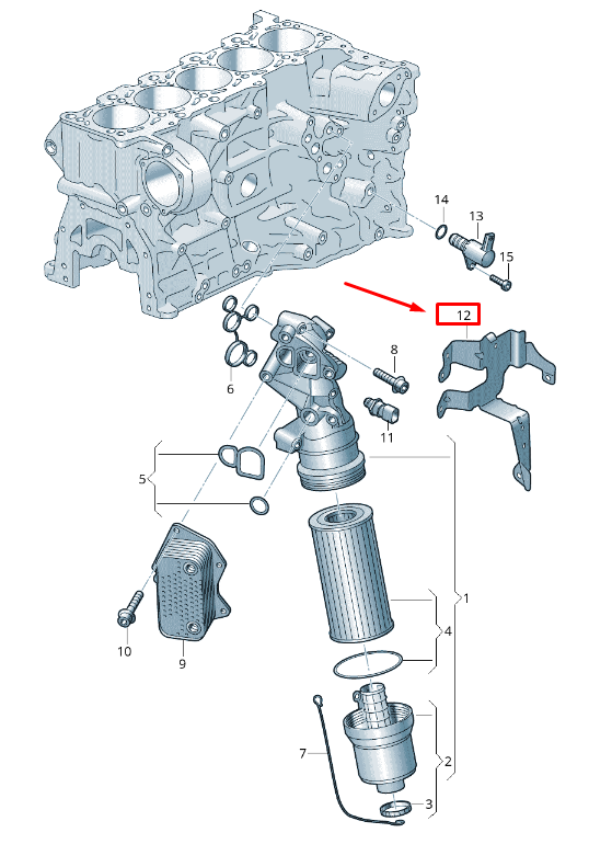 NEW AUDI RS3 ENGINE WATER VALVE RETAINING PLATE 07K133239G ORIGINAL