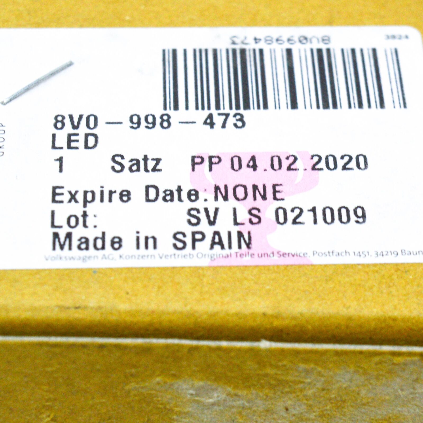 NEW AUDI A3 CABRIO 8V FRONT LEFT LED HEADLIGHT UNIT BRACKET 8V0998473 ORIGINAL