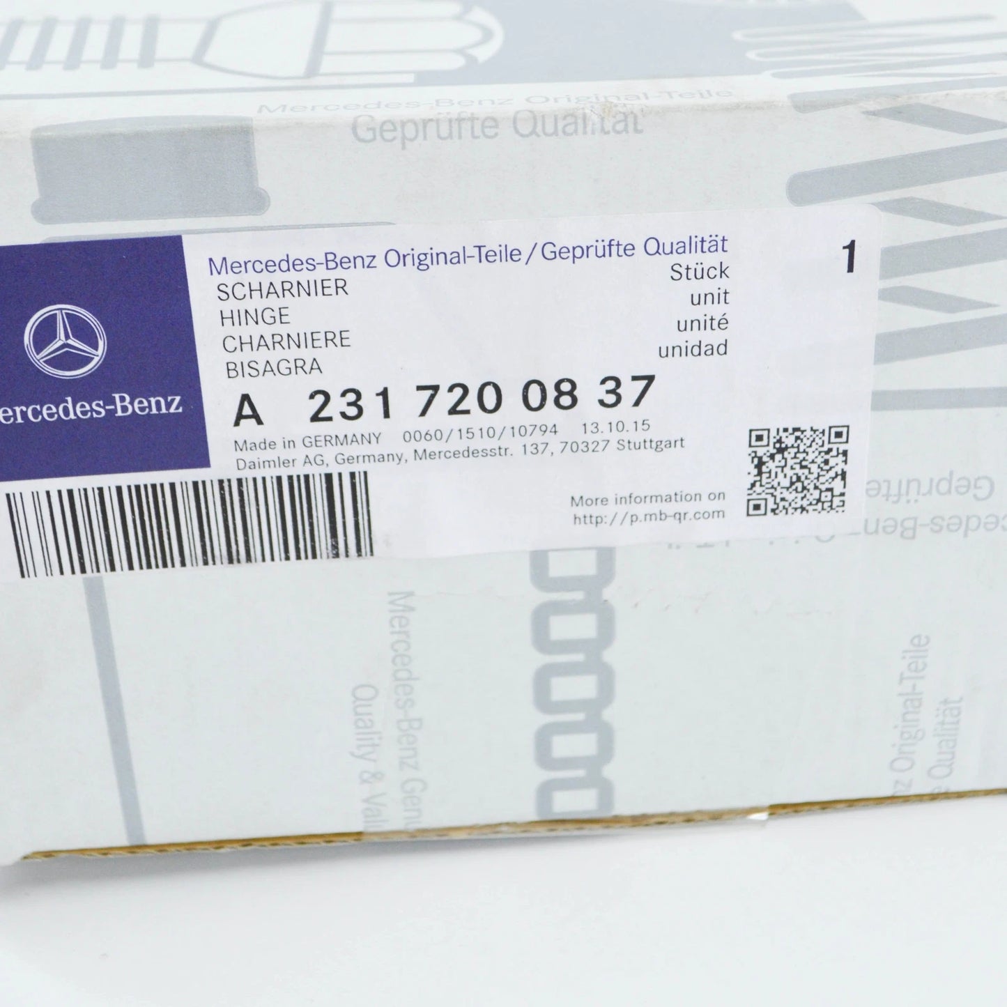 NEW MERCEDES-BENZ SL R231 FRONT RIGHT LOWER DOOR HINGE A2317200837