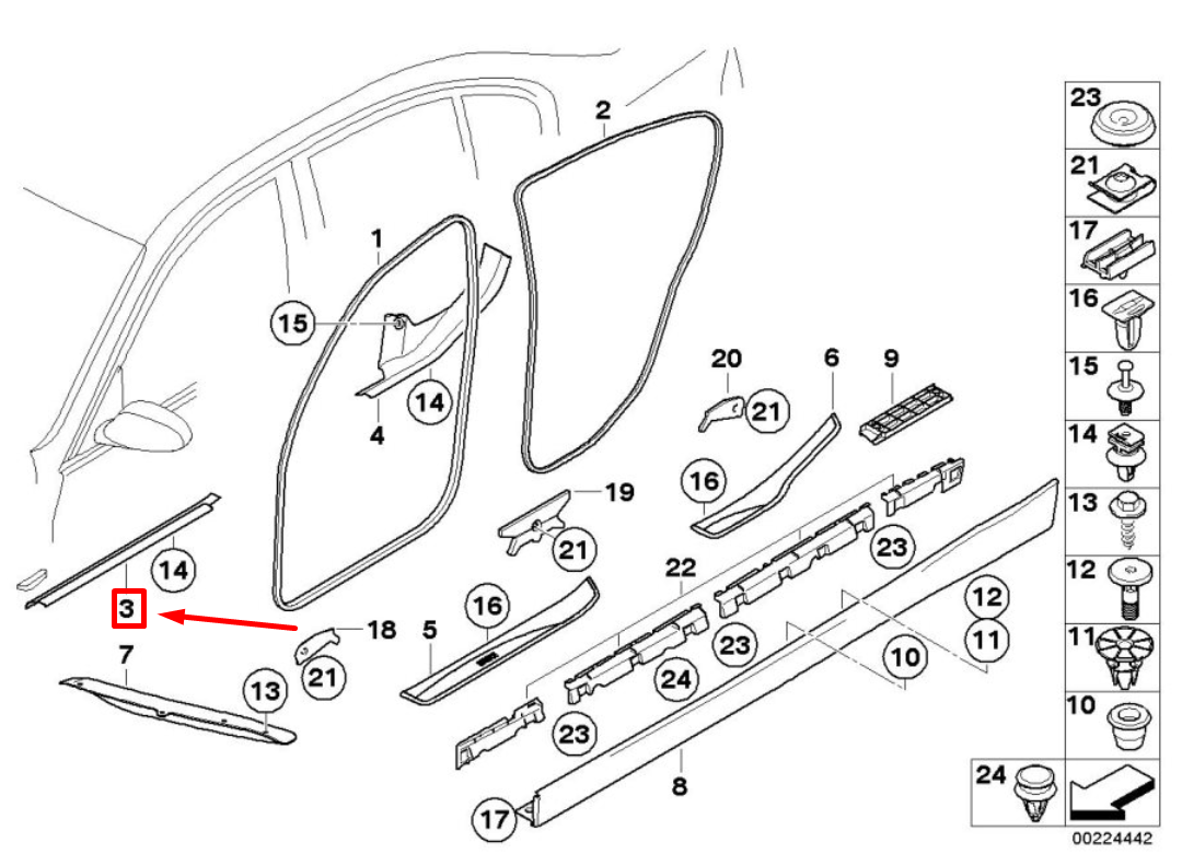 new bmw 3 e90 front plastic sideskirt cover 51477126465 7126465 original