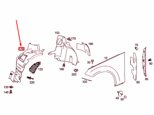 new mb e c207 front right fender wheel housing front cover a2076902530 original