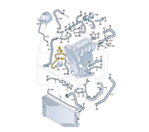 NEW VOLKSWAGEN CRAFTER 2E COOLANT HOSE 076121063H ORIGINAL