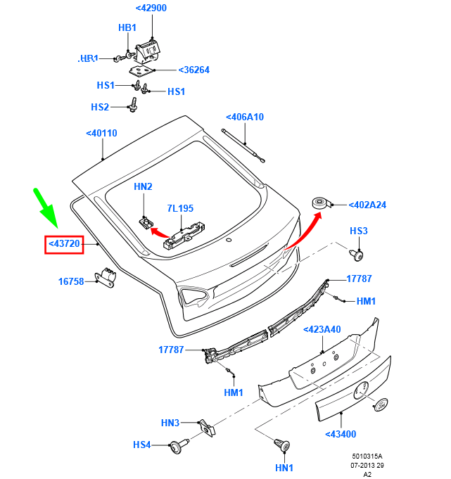 new ford mondeo mk4 rear tailgate surround weatherstrip seal 1502474 original