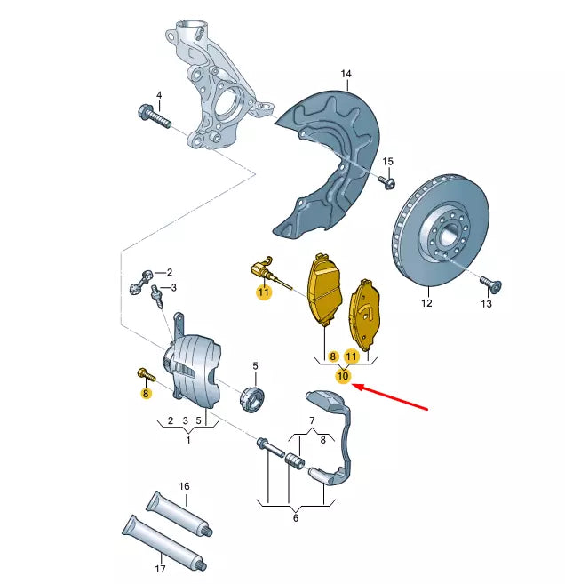 NEW AUDI Q2 FRONT EHEEL BRAKE PAD SET 5Q0698151AF