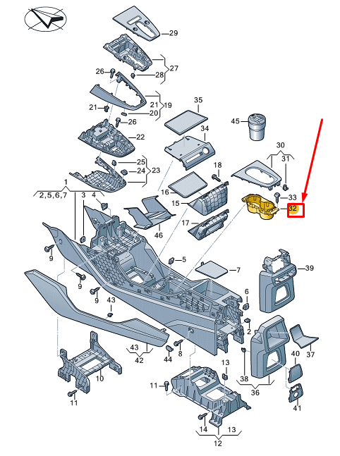 NEW AUDI Q4 E-TRON CENTER CONSOLE CUP HOLDER 8Y0862533B4PK ORIGINAL