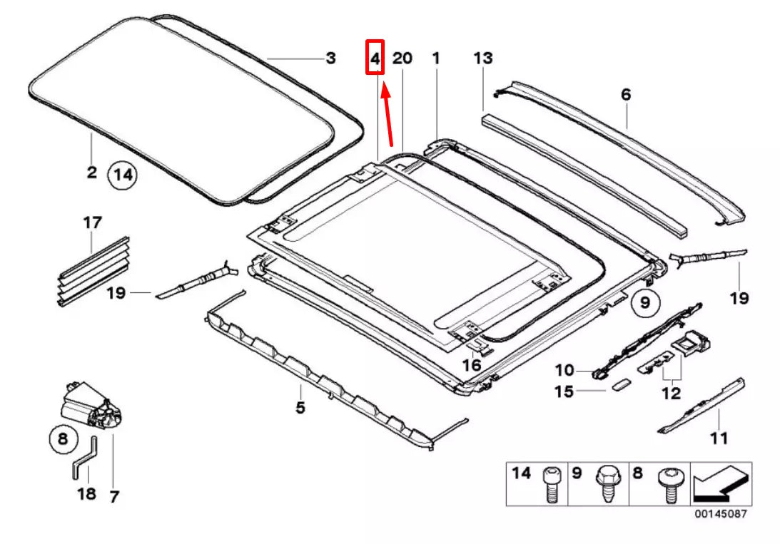 NEW BMW 3 E90 SUNROOF HEADLINER COVERING 7157445 54107157445 ORIGINAL