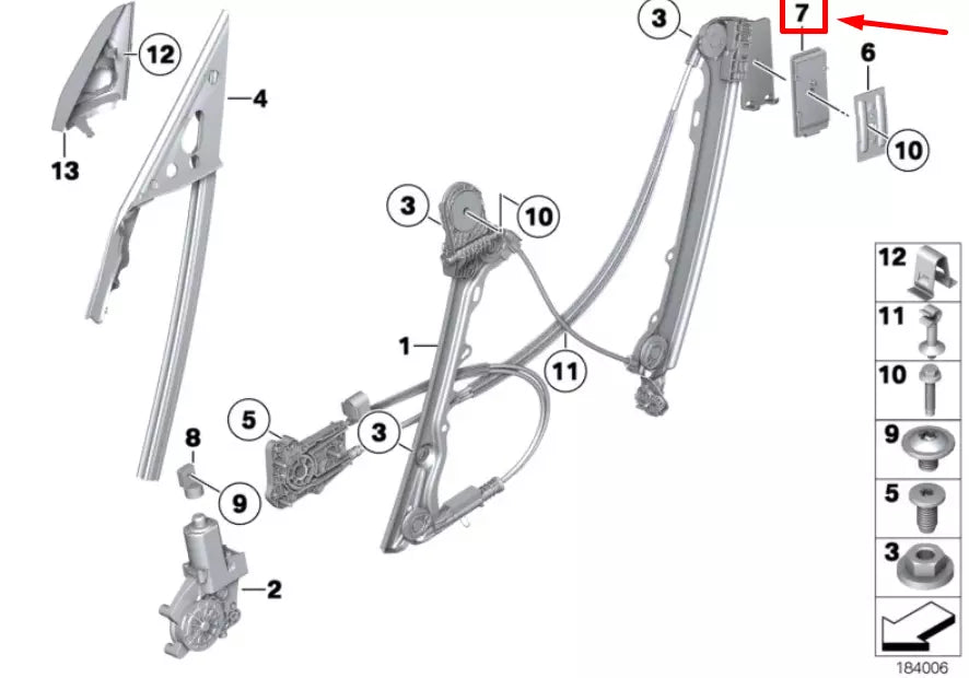 NEW BMW Z4 ROADSTER E89 FRONT DOOR BASE 51337119210 7119210 ORIGINAL