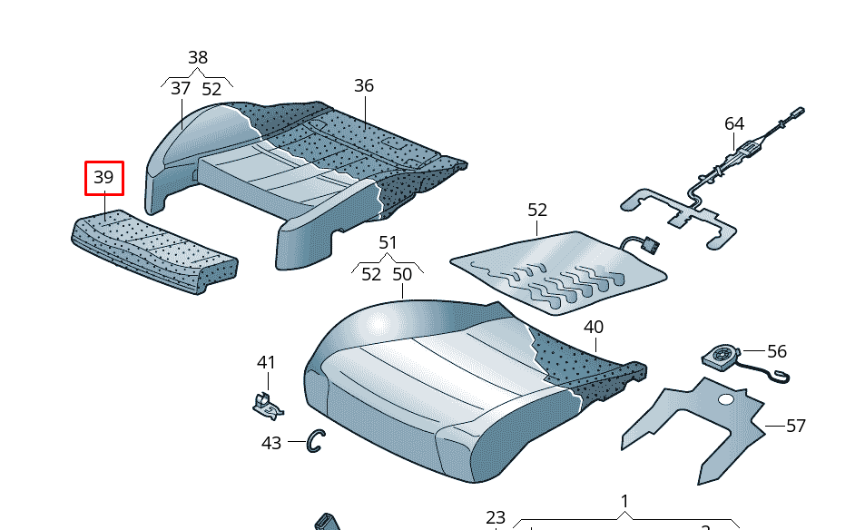 NEW VW PASSAT VARIANT B8 3G5 FRONT LEFT SEAT EXTENSION PAD 3G0881439B ORIGINAL