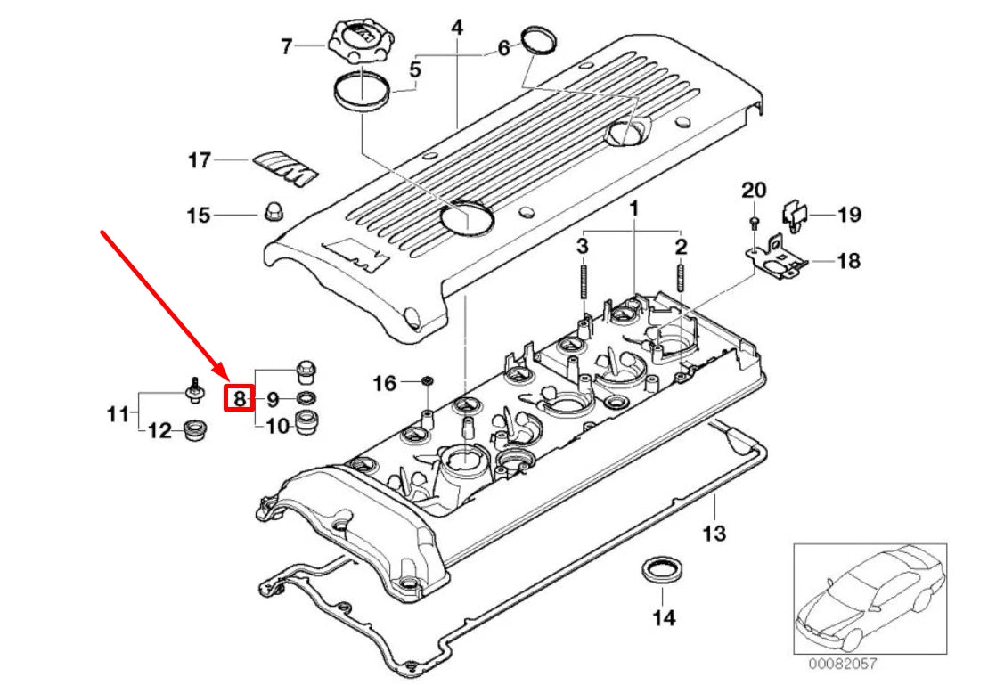 NEW BMW 3 CABRIO E46 ENGINE VALVE COVER CAP NUT 11127838075 7838075 ORIGINAL