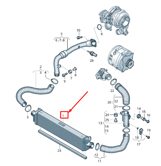 new audi a6 c8 intercooler radiator 4k0145805q original
