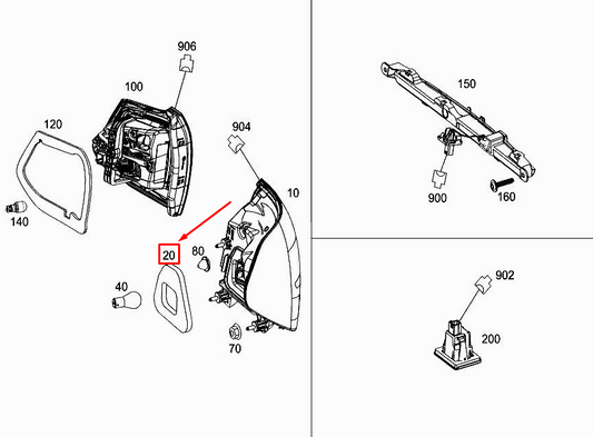 new mercedes-benz c w205 rear right light housing gasket a2058261391 original