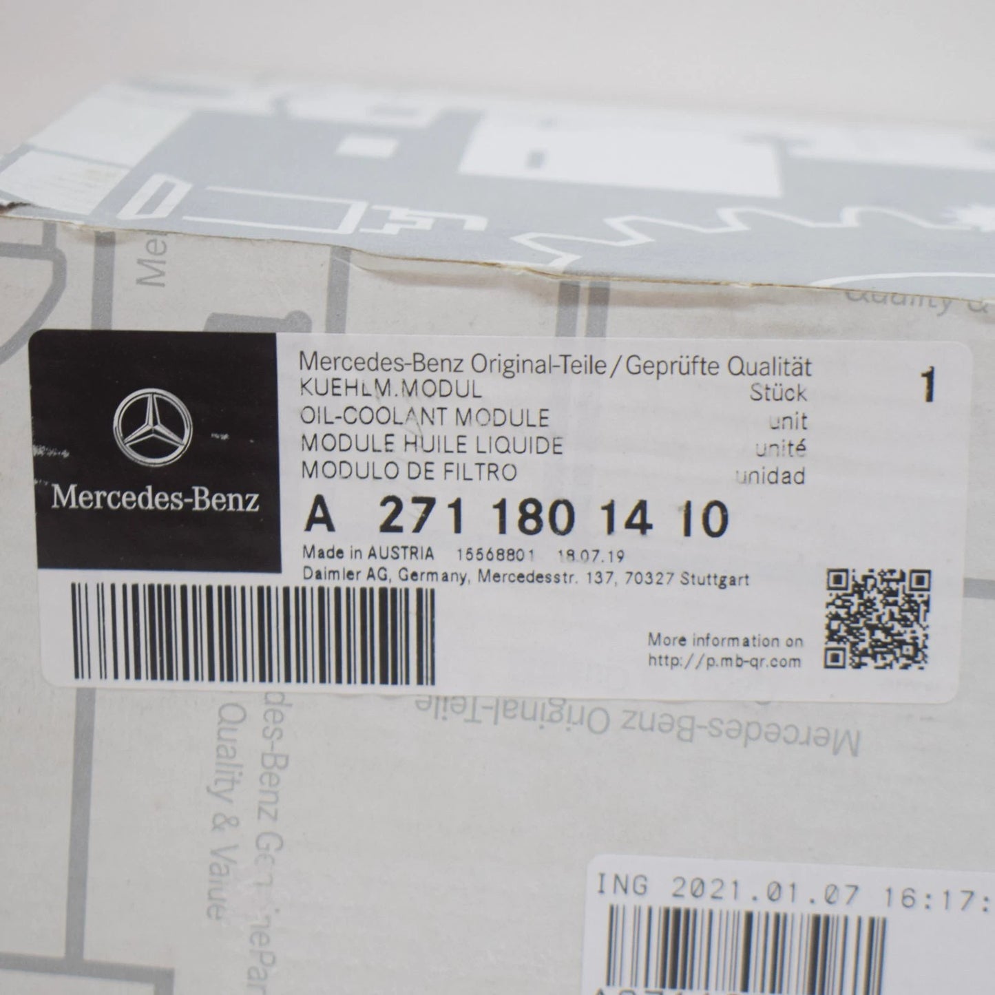 NEW MERCEDES BENZ SLK R172 OIL FILTER HOUSING COVER A2711801410 ORIGINAL