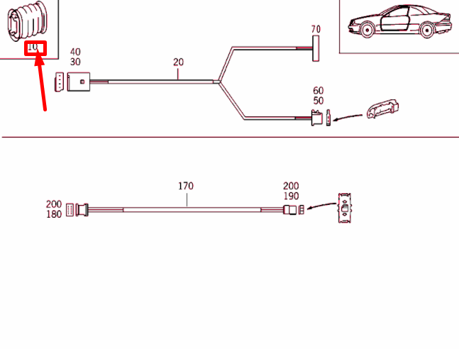 NEW MERCEDES-BENZ CL C215 FRONT DOOR WIRING PROTECTIVE HOSE A2158210097 ORIGINAL