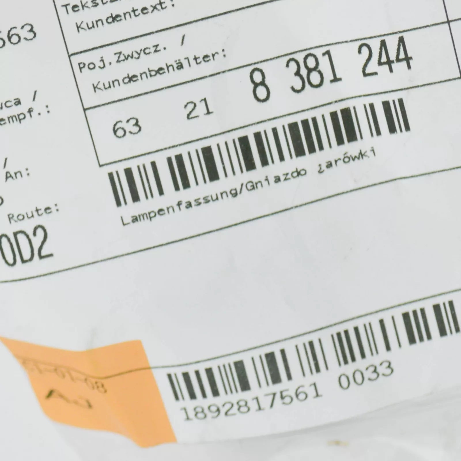 NEW BMW 7 E38 REAR TAIL LAMP BULB SOCKET 63218381244 8381244 ORIGINAL