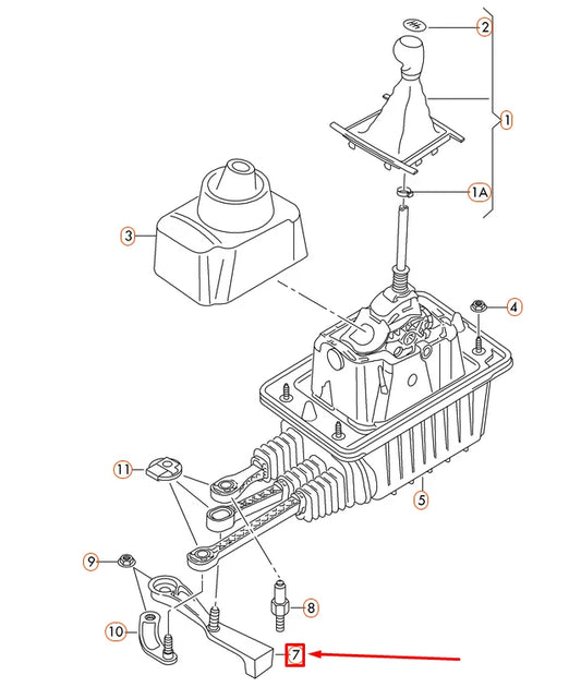 NEW VOLKSWAGEN AMAROK FRONT GEARSHIFT LEVER 2H0711051B
