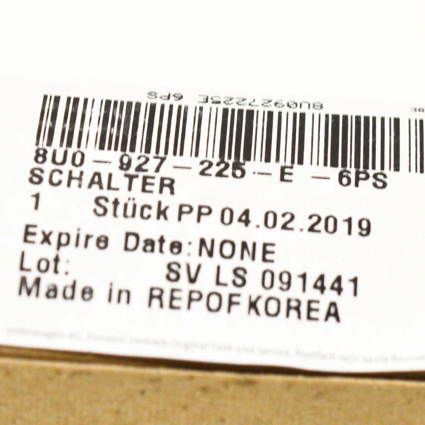 NEW AUDI Q3 8U ELECTROMECHANICAL PARKING BRAKE SWITCH 8U0927225E6PS