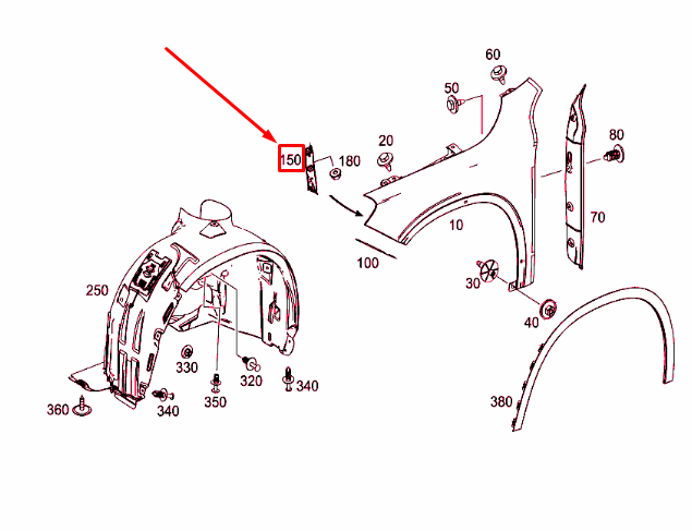 NEW MERCEDES-BENZ GLA X156 FRONT RIGHT FENDER BRACKET A1566280214 ORIGINAL