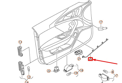 NEW AUDI A6 C7 REAR RIGHT DOOR TRIM PANEL LIGHT FIBRE 4G0919178A ORIGINAL