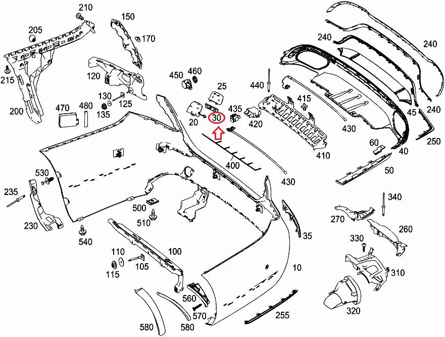 NEW MERCEDES BENZ E-CLASS W213 REAR BUMPER LOWER TOW EYE CAP A2138853401
