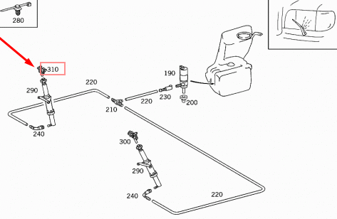 NEW MERCEDES-BENZ S-CLASS W220 LEFT HEADLIGHT WASHER NOZZLE A2208601747 ORIGINAL