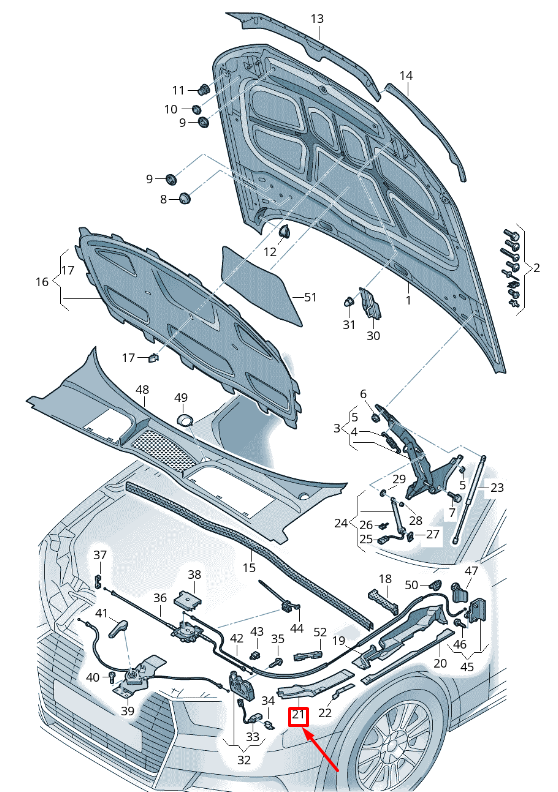 NEW AUDI A5 F5 FRONT RIGHT HEADLIGHT COVER 8W6805286A 9B9 8W6805286A9B9 ORIGINAL