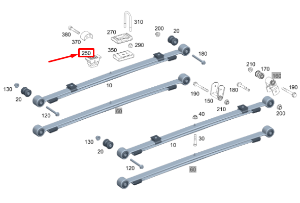 new listingmercedes-benz sprinter 907 rear leaf spring cushion a9073250400