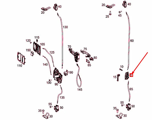 NEW MERCEDES-BENZ VITO W447 REAR LEFT END DOOR ACTUATOR A9067400188 ORIGINAL