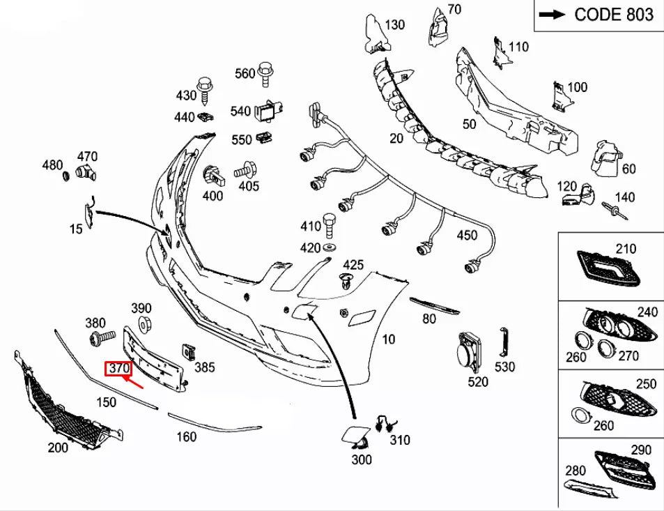 NEW MERCEDES-BENZ E COUPE C207 FRONT LICENSE PLATE HOLDER A2078851381 ORIGINAL